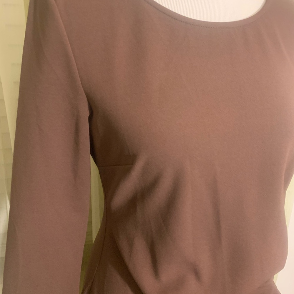 Chic  Brown Dress with ruffle - Picture 3 of 11